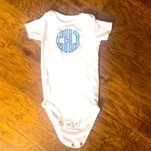 CJH monogrammed onesie